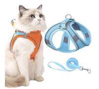 Stimulicat Cat Harness, Stimulicat Harness Adjustable Soft Mesh Vest with Reflective Safety Strips, Allowing Cats to Safe and Stress-Free (Blue, S)