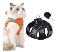 Stimulicat Cat Harness, Stimulicat Harness Adjustable Soft Mesh Vest with Reflective Safety Strips, Allowing Cats to Safe and Stress-Free (Black, XS)