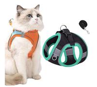 Stimulicat Cat Harness, Stimulicat Harness Adjustable Soft Mesh Vest with Reflective Safety Strips, Allowing Cats to Safe and Stress-Free (Black+Green, S)