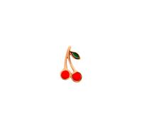 STINE A Jewelry Petit Cherry Earring Single Goldplated Silver 1162-02-S - Woman - 925 Sterling Silver Gold/Red 8 mm