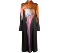 Stine Goya Mille abstract-print midi dress - Brown M