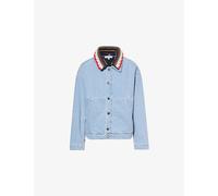 Stine Goya Womens Stine Goya Knitted-Collar Padded Denim Bomber Jacket Denim Blue S