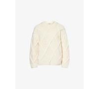 Stine Goya Womens Stine Goya Logo-Embroidered Cable-Knit Jumper Porcelain Cream S