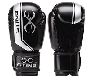 STING Armalite Boxing Gloves for Men & Women - Pro-Grade Tech Gear with Hi Flow Core - Ideal for Boxing, MMA & Muay Thai - 12 Oz, Black/Silver - Men & Women
