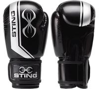 STING Armalite Boxing Gloves, High-Tech Gloves for MMA, Muay Thai, and More, Ideal for Men and Women, Boxing Equipment, Black/Silver, 16 Oz.