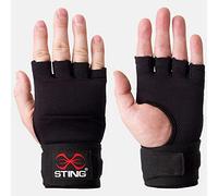 STING Elasticised Quick Boxing Hand Wrap Gloves, Boxing Equipment for MMA Competition and Training, Black/White, Small