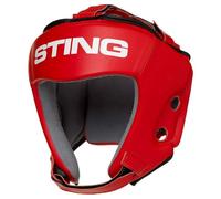 STING IBA Competition Head Guard, Anatomically Designed Boxing Headguard with Safety Padding for Men and Women, Ideal for Boxing, MMA, Muay Thai, Kickboxing, and More, Red, X-Large