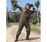 Sting Proof Beekeeping Suit,Thickened Beekeeper Suit With 4 Removable Fans for Commercial Backyard,DarkGreen-160-176cm