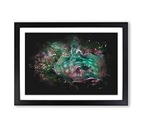 Sting Ray Paint Splash Framed Print | A2 Black Framed Wall Art | Ready to Hang | Modern Nature Picture | Living Room Bedroom Lounge Office