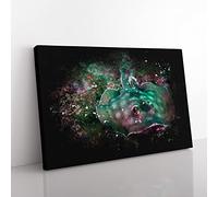 Sting Ray Paint Splash Modern Art Canvas Wall Art Print Ready to Hang, Framed Picture for Living Room Bedroom Home Office Décor, 76x50 cm (30x20 Inch)