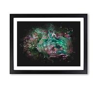 Sting Ray Paint Splash Modern Art Framed Print | A4 Black Framed Wall Art | Ready to Hang | Modern Nature Picture | Living Room Bedroom Lounge Office