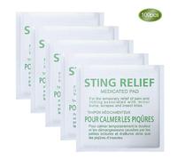 Sting Relief Wipes, Fast Pain Relief Pre Moistened Wipes for Insect Sting Relief, Alcohol Free Soothe and Cool Formula with Natural Ingredients, Derma