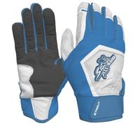 Stinger Sports Sting Squad Batting Gloves for Baseball and Softball (Large, Columbia Blue/White/Graphite)