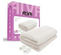 STINGRAY Electric Under Blanket | Elastic Corner Strap Fit for Secure Hold | Dual 65 W Heating with 2 Controller | Plush Coral Fleece Finish | Machine Washable | Super King 180 × 200 cm