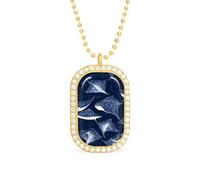 Stingray Fish Brilliant White Diamond Necklaces Jewelry Square Dainty Pendant Necklace Gift for Women