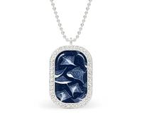 Stingray Fish Brilliant White Diamond Necklaces Jewelry Square Dainty Pendant Necklace Gift for Women