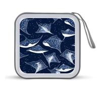 Stingray Fish Portable Zipper CD Case 40 Capacity DVD Collection Holder for Car Office Home Travel