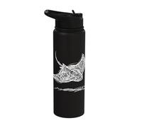 Stingray Line Art Sting Ray Scuba Diver Snorkeler Stainless Steel Insulated Water Bottle