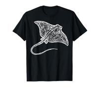 Stingray Line Art Sting Ray Scuba Diver Snorkeler T-Shirt