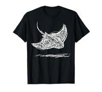 Stingray Line Art Sting Ray Scuba Diver Snorkeler T-Shirt