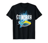 Stingray Submarine Water Splash T-Shirt, Men, Black, Large