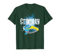 Stingray Submarine Water Splash T-Shirt, Men, Dark Green, X-Large