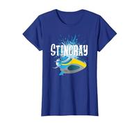 Stingray Submarine Water Splash T-Shirt, Women, Royal Blue, X-Small
