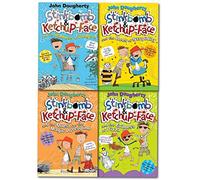 Stinkbomb and Ketchup-Face Collection John Dougherty 4 Books Set (Stinkbomb & Ketchup-Face and the Badness of Badgers, the Quest for the Magic Porcupine, the Evilness of Pizza, the Bees of Stupidity) (A children's book for ages 7-12)