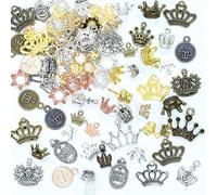 stino 100 G Mixed Style Metal Charms for Jewelry Making, Bulk Silver & Gold Plated, for Bracelet, Necklace, Earrings DIY Crafts, S, alloy, No Gemstone
