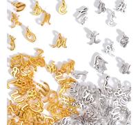 stino 200Pcs A-Z Metal Letter Charms for Jewelry Making, Capital Alphabet Initial Charms, S, Alloy Steel, No Gemstone