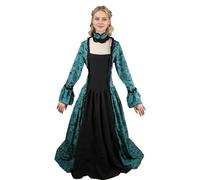 STIOEDYUAN Women Rococo Ball Gown Vintage Court Medieval Cosplay Square Neck Masquerade Theme Dresses (Green, Large)