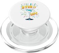 Stir! It Up - Funny Cartoon Cocktail Glass Drink Design PopSockets PopGrip for MagSafe