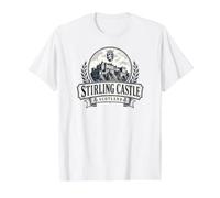 Stirling Castle Scotland Thistles Value Graphic T-Shirt, Men, White, XL