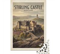 Stirling Castle Scotland Vintage Poster Jigsaw Puzzle, 1000 Piece