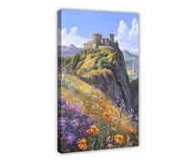 Stirling Castle with Wallace Monument View Canvas Poster Wall Art Print Picture Paintings 24x36inch(60x90cm)