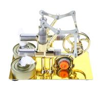 Stirling Double Engine Kit Cylinder Balance Stirling Engine Model Science Experiment Kit Education Toy All-Meta Base Electricity Generator for Camping