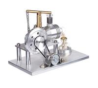 Stirling Engine, Balance Beam Style Hot Air External Combustion Stirling Engine Kit with LED Lamp Power Generation, Scientific Experiment Education Model for Enthusiasts Collectors
