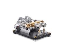 Stirling Engine Kit, External Combustion Engine Kit, Metal Bootable 2-Cylinder, Sterling Engine Education, Science Kit, Toy