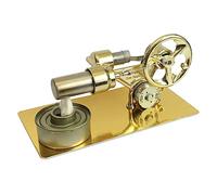 Stirling Engine Kit, External Combustion Engine Sterling Engine Kit, Golden 1 Cylinder Sterling Motor Education Science Kit Toy