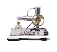 Stirling Engine Kit, L-shape Stirling Engine Model with USB Connector and Night Light, Physics STEM Experimental Education Gift for Enthusiasts