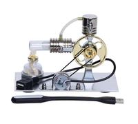 Stirling Engine Kit, Metal L Shape Stirling Motor Generator Model Power Generator with USB Port and Night Light, Physical Experiment Present for Technology Enthusiasts and Children