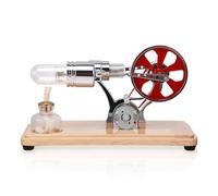 Stirling Engine Kit, Mini Hot Air Steam Engine Model Building Kits, Single Cylinder Stirling Engine Electricity Colorful LED Generator Motor Model Science kit 16 x 8.5 x 9.5 CM