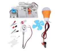 Stirling Engine Miniature Model, T Type Fan Stirling Engine Miniature Hot Air Power Generator Physics Lab Teaching Model for Education