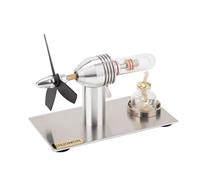 Stirling Engine Model, 3-Blade Hot Air Stirling External Combustion Engine Motor, Mechanical Science Collectible Stirling Motor for Him, Science Experiment Gifts for Adult