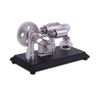 Stirling Engine Model, Double-cylinder Micro DIY Hot Air Stirling External Combustion Engine Motor, Mechanical Science Collectible Stirling Motor for Him, Science Experiment Gifts for Adult