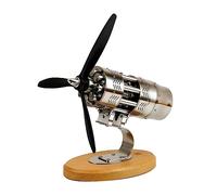 Stirling Engine Model Kit, 16-Cylinder Swash Plate Butane-Powered Hot Air Stirling Engine Generator with Voltage Digital Display Meter & LED Beads for Physics Science Experiment Display