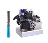 Stirling Engine Model Kit, Alpha-Type Twin-Cylinder Twin-Piston Hot Air Stirling Engine with 14 Precision Bearings & 78mm Flywheel for Physical Science Experiment Display & Desktop Decoration
