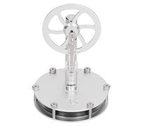 Stirling Engine Model Kit, Aluminum Physical Demonstration Unit with Glass Cylinder and Flywheel, Educational Physics Experiment Set for Classroom Demonstration, 15x10x12cm