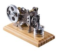 Stirling Engine Model Kit, Hot Air Stirling Engine Motor with Alcohol Lamp and Light Wick, Fine Workmanship and Support Alcohol-Powered, No Water Needed, for Teacher, Adults and Kids