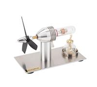 Stirling Engine Model Kit That Works, 3-Blade Stirling Engine with Quartz Heating Tube for Physics Science Experiment Demonstration